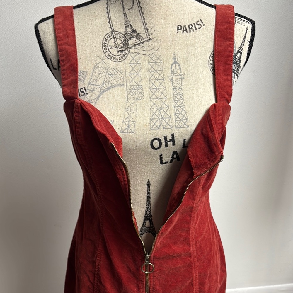 Y2K Burnt Orange Corduroy Dress - Picture 5 of 16